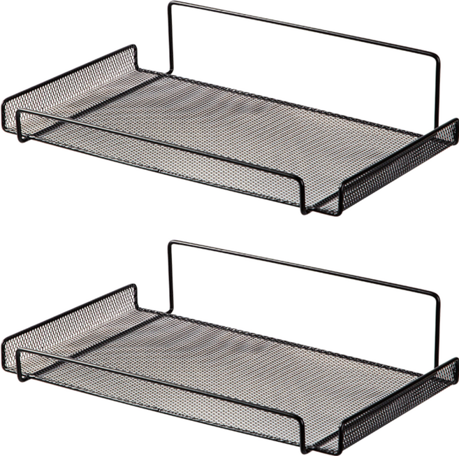 와이에스컴퍼니 무타공 셋탑박스 거치대, 블랙, 2개