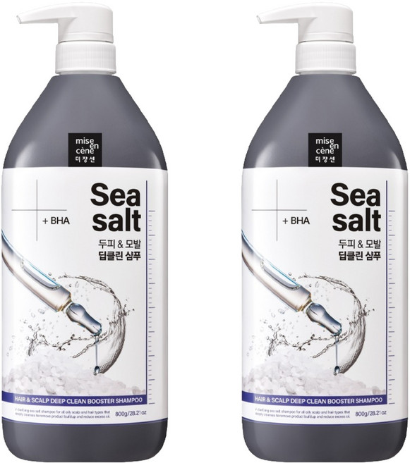 미쟝센 헤어 앤 스칼프 딥클린 부스터 샴푸 씨쏠트, 800g, 2개