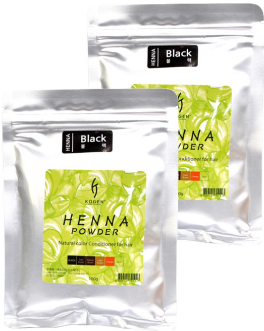 Kogen 海娜粉染髮劑 100g, 黑色, 2個