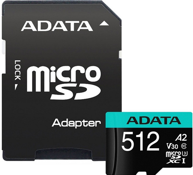 ADATA 威剛 Premier Pro microSDXC 記憶卡 UHS-I U3 A2 V30 100MB/s 附轉卡, 512GB, 1組