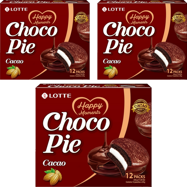 LOTTE 樂天 黑巧克力派 濃郁巧克力包裹柔軟蛋糕 夾心棉花糖