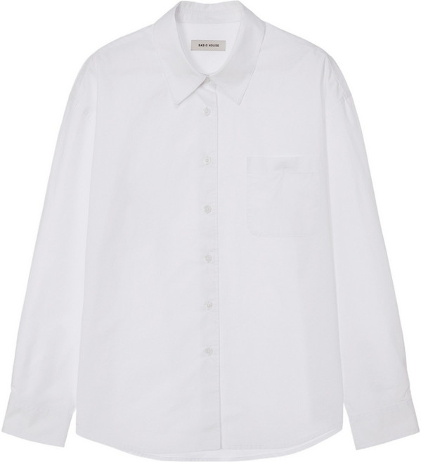 베이직하우스 여성용 포플린 세미 오버핏 긴팔셔츠 LZWS0201