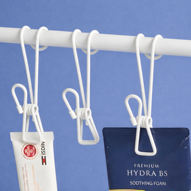 리빙홈디테일 컬러 후크 집게, 멜란지베이지, 20개