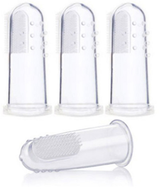 리코무역 래빗 실리콘 손가락칫솔, 4개, 1개입