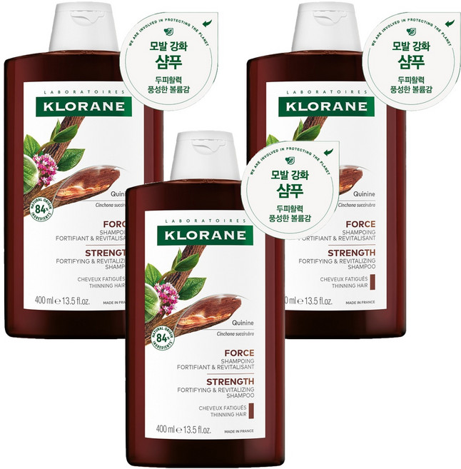 KLORANE 蔻蘿蘭 養髮強韌洗髮精, 400ml, 3瓶