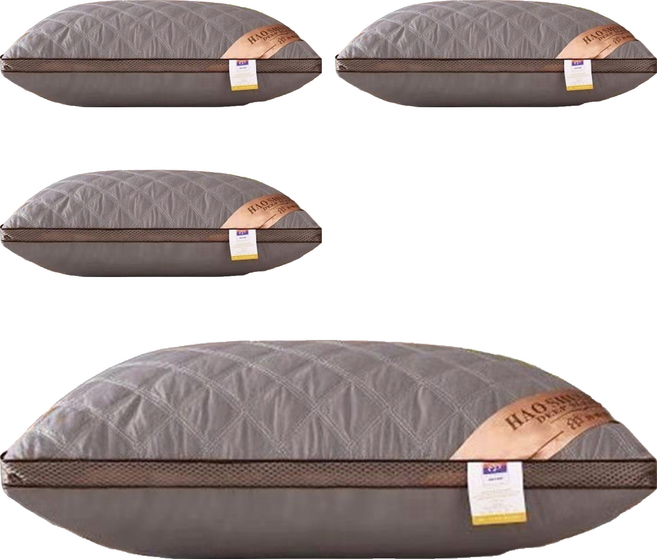 大升級7星抗菌防蟎枕頭, 網邊灰色, 4個