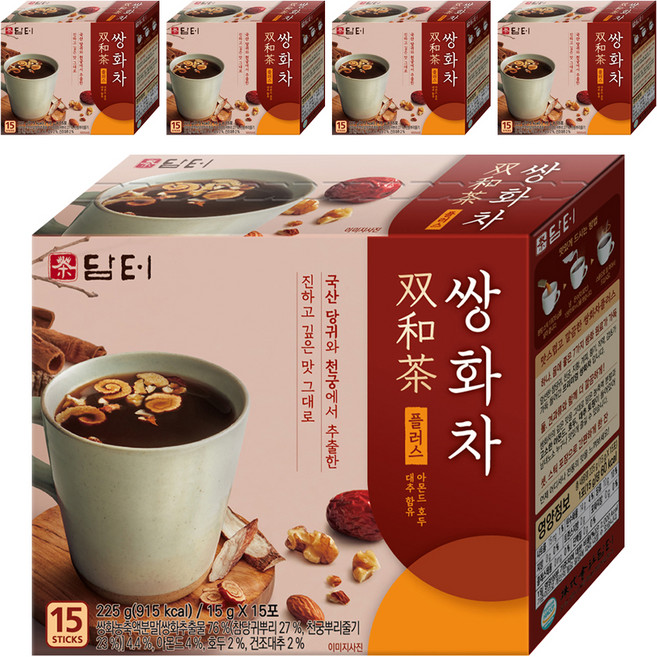 담터 쌍화차 플러스, 15g, 15개입, 5개