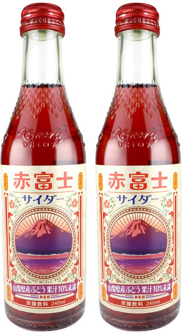 木村飲料 紅富士山葡萄風味汽水, 240ml, 2瓶