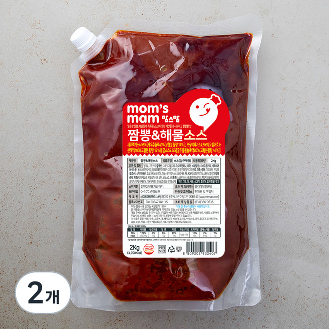 맘스맘 짬뽕&해물소스, 2kg, 2개