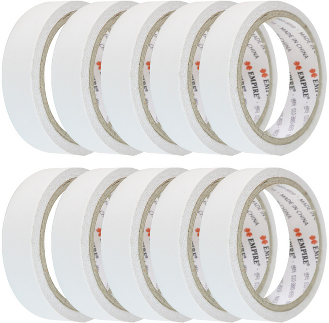 엠파이어 양면테이프 24mm x 10m, 화이트 반투명, 10개입