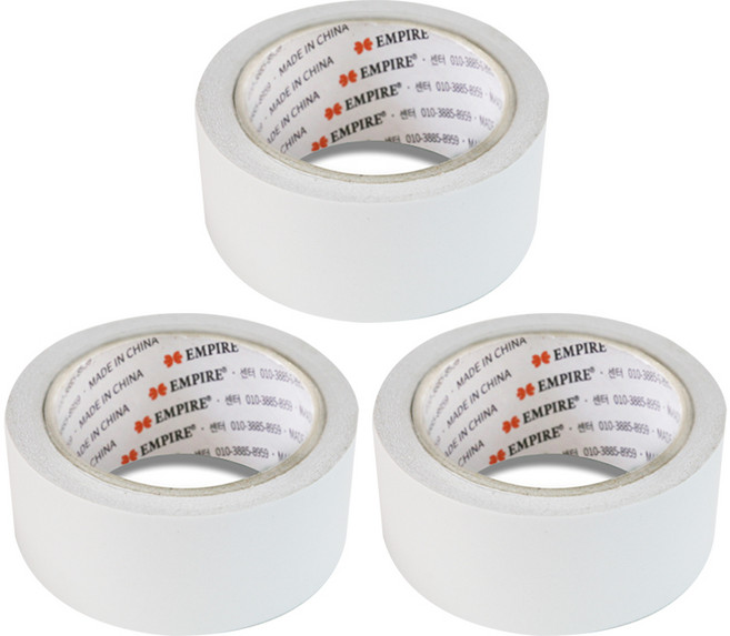 엠파이어 산업용 양면테이프 48mm x 20m, 화이트 반투명, 3개입