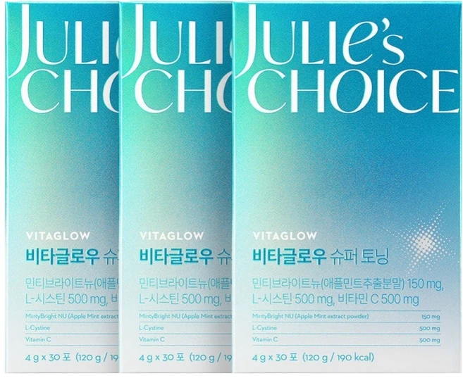 줄리스초이스 비타글로우 슈퍼 토닝 30p, 30회분, 3개 - 쿠팡