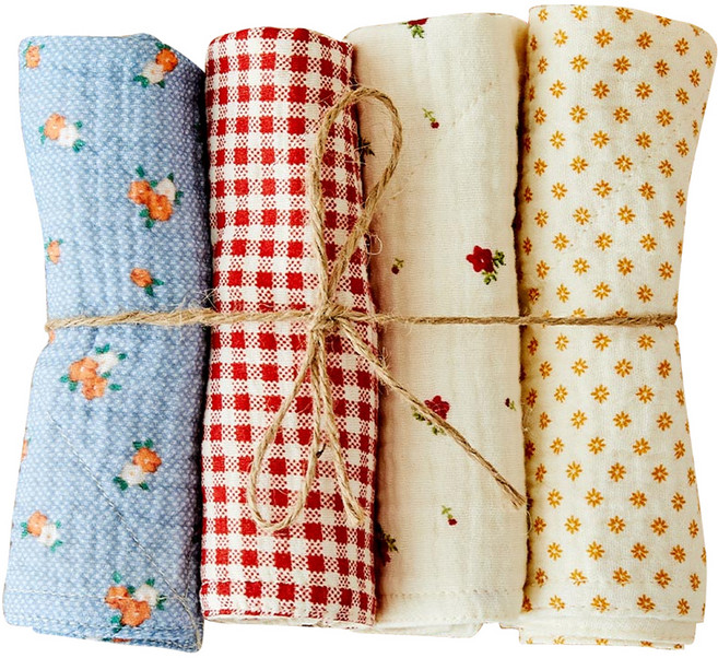 모던하우스 온 L 도톰한 4중지 살림 거즈행주 4종 세트 레드, 1세트