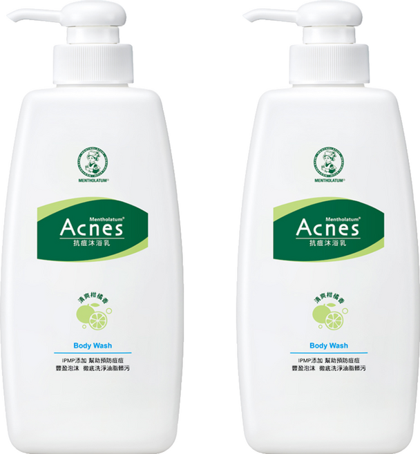 MENTHOLATUM 曼秀雷敦 Acnes 抗痘沐浴乳 清爽柑橘香, 600ml, 2瓶