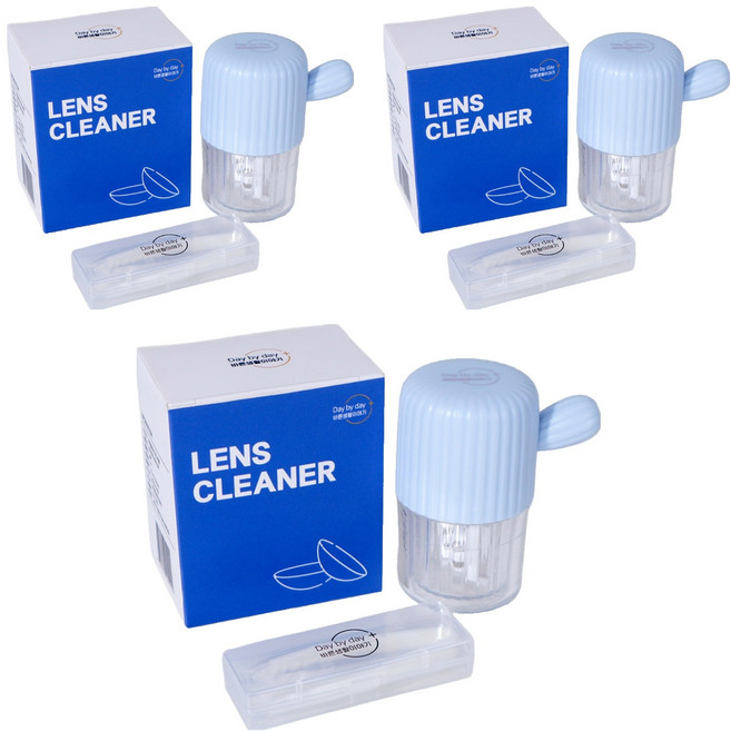 바른생활이야기 렌즈 세척통, 블루, 3개