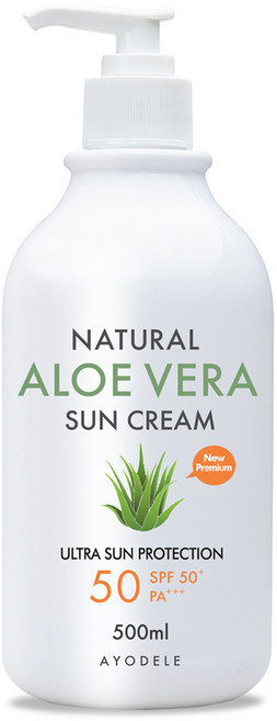아요델 내추럴 알로에베라 선크림 SPF50+ PA+++, 500ml, 1개