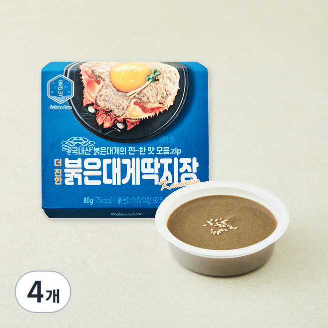 설래담 더 진한 붉은대게장, 80g, 4개