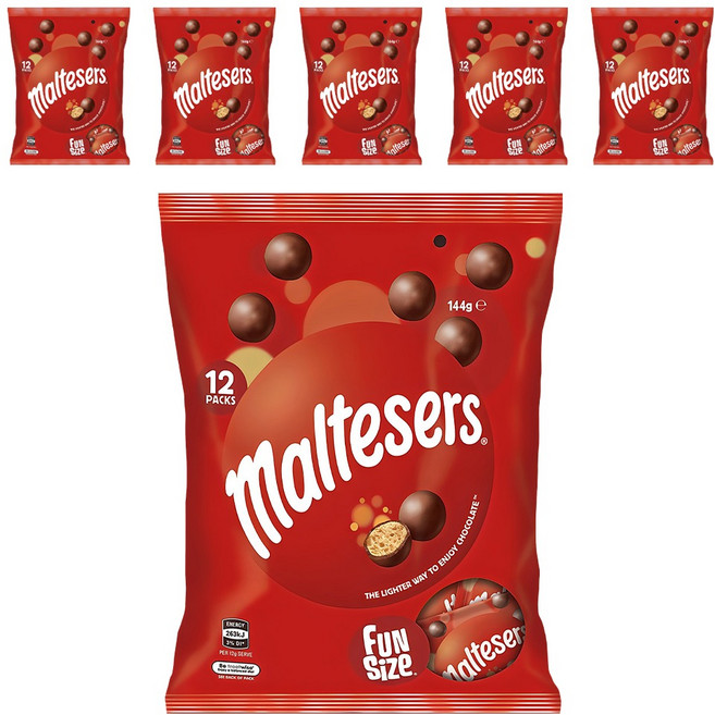 몰티져스 밀크 초콜릿 펀사이즈, 144g, 6개