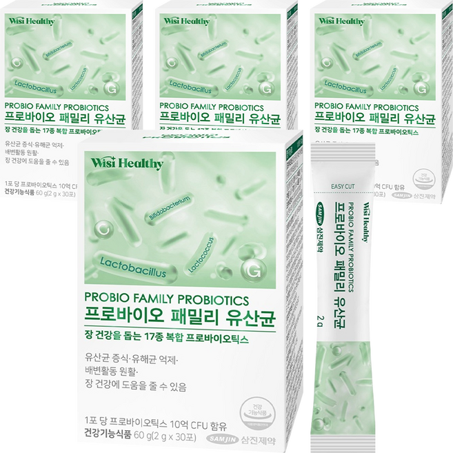 위시헬씨 프로바이오 패밀리 유산균, 60g, 4개