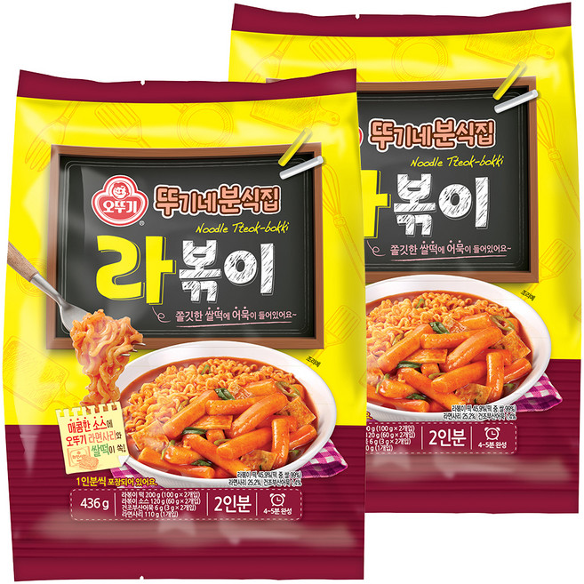 오뚜기 뚜기네분식집 라볶이, 2개, 436g