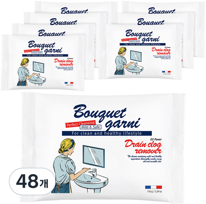 부케가르니 오투 파워 배수구 클리너, 150g, 48개
