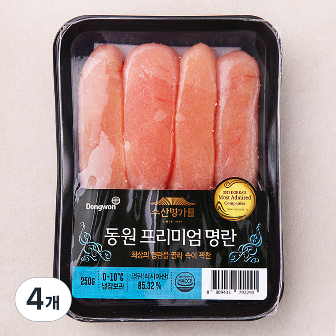 동원산업 프리미엄 명란, 250g, 4개