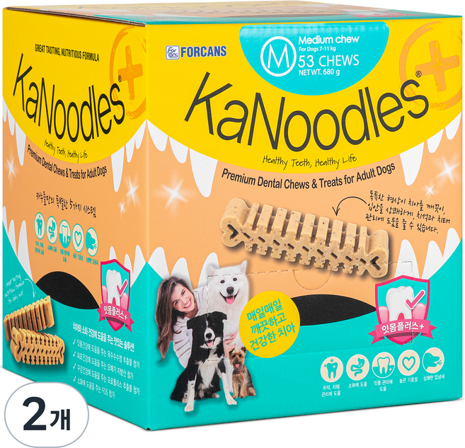 카누들 잇몸플러스 강아지 덴탈껌 M, 680g, 2개, 구강청결