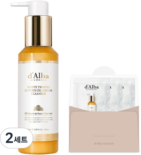 달바 화이트 트러플 리턴 오일 크림 클렌저 150ml + 15ml 세트, 2세트