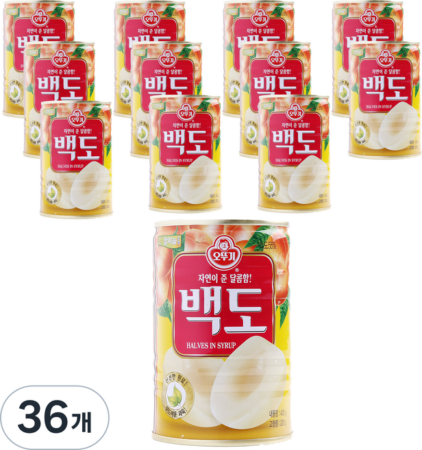 오뚜기 백도 반절, 400g, 36개