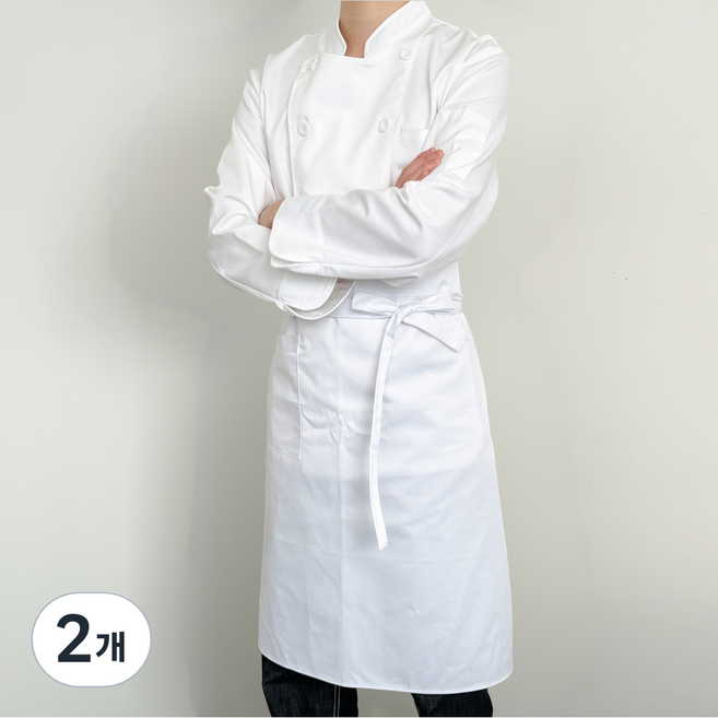 네오 조리 서빙 허리앞치마, 흰색, 2개