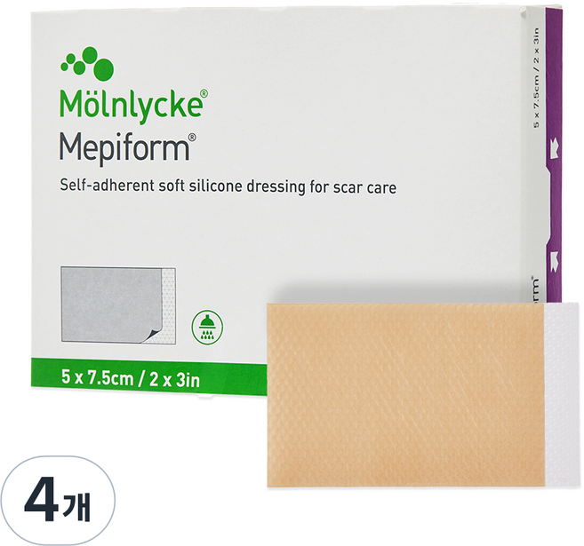 멘리케 점착성 투명 창상 피복제 메피폼 5p, 4개