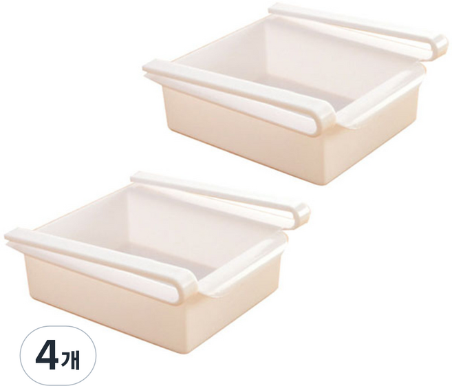 블럭마트 냉장고 수납 정리 트레이, 화이트, 4개