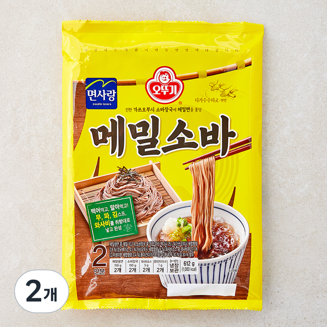 오뚜기 메밀소바 2인분, 612g, 2개