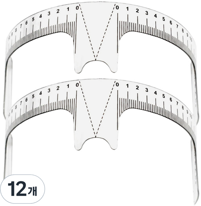 라몽 반영구화장 V형 곡선자 눈썹 디자인 가이드, 12개, 혼합색상