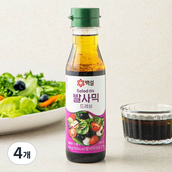 CJ제일제당 발사믹 드레싱, 250g, 4개