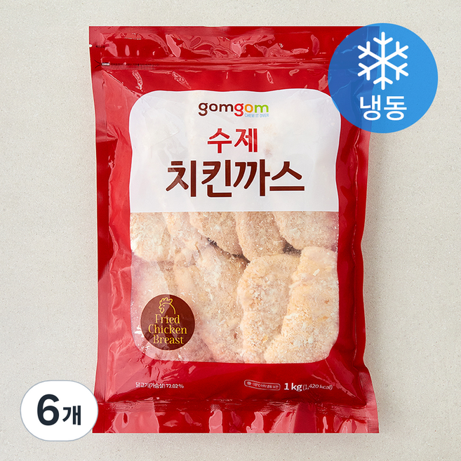 곰곰 수제 치킨까스 (냉동), 1kg, 6개