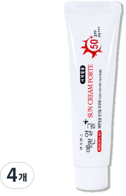 웰빙헬스 예쁜얼굴 포르테 썬크림 SPF50 PA+++, 4개, 25ml