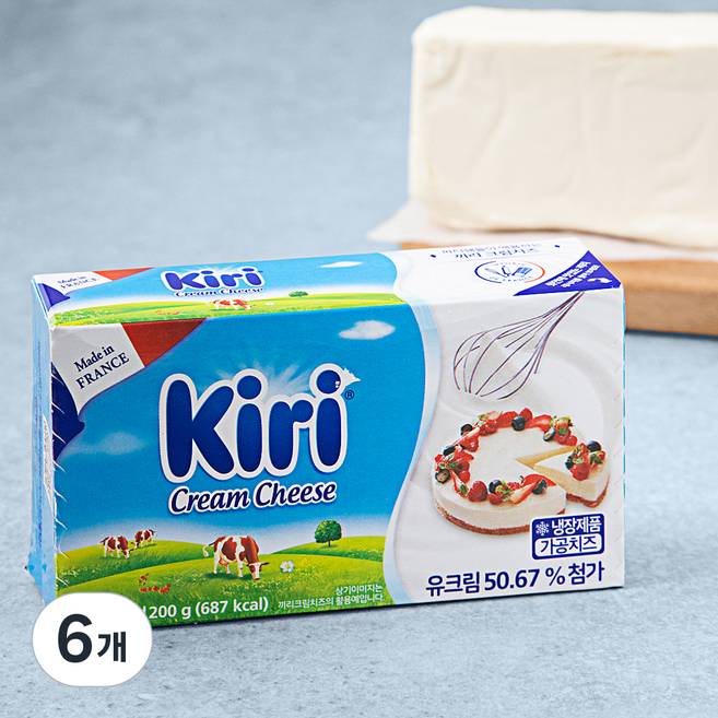 끼리 크림치즈 베이킹 블럭, 200g, 1개입, 6개