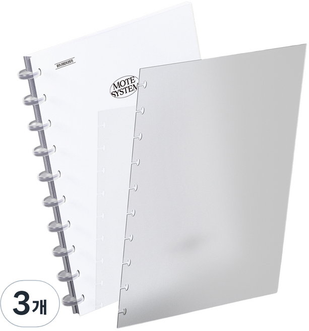 모트모트 B5 기본 바인더 다이어리 플래너 노트 DIY 10공, 화이트, 3개
