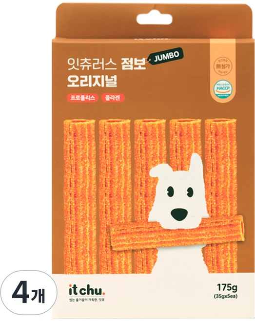 잇츄 잇츄러스 강아지 점보 덴탈껌 5개입, 4개, 175g, 오리지널 - 쿠팡
