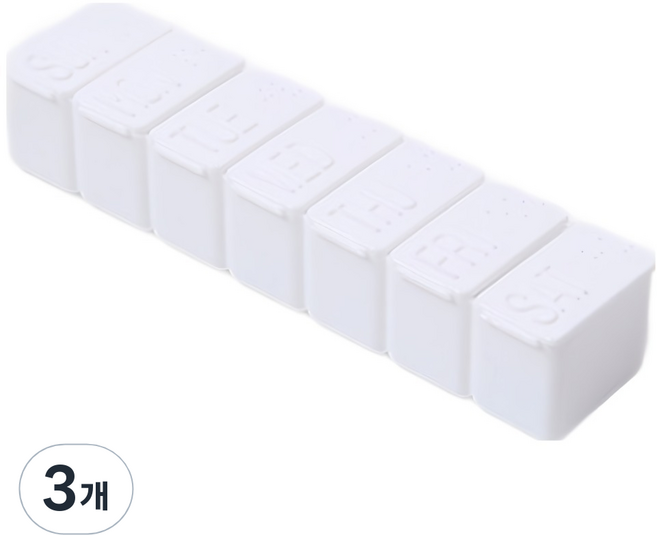 새봄리빙 휴대용 7칸 약통 화이트, 3개