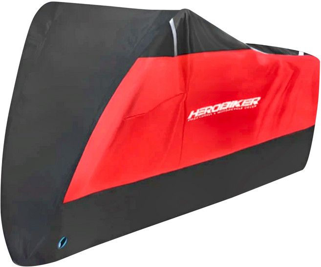 HEROBIKER 升級加厚機車罩, 黑红