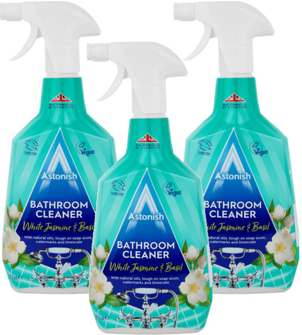 Astonish 抑菌除污浴廁清潔劑 茉莉羅勒香 消除皂垢、水垢、臭味, 750ml, 3瓶