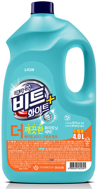 비트 화이트플러스 드럼용 액체세제, 4L, 1개