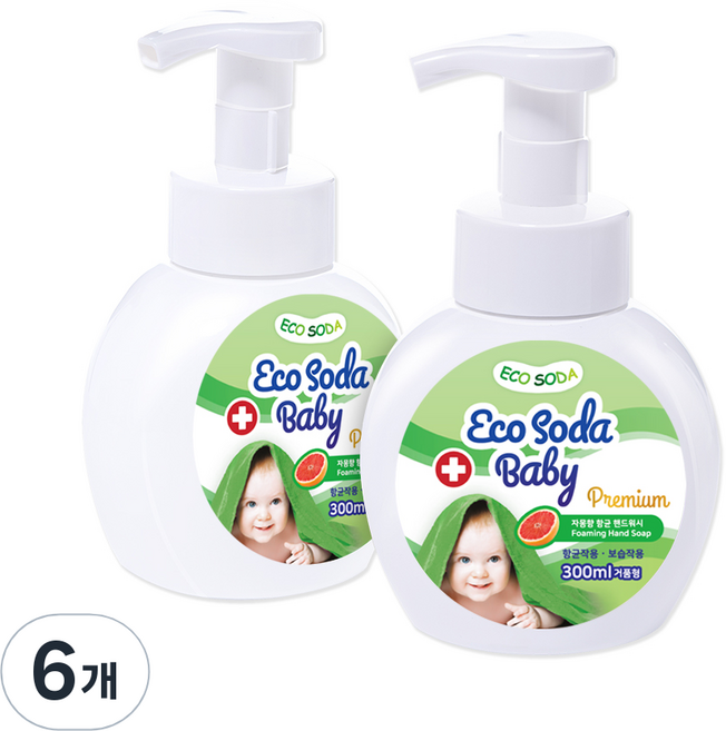 올원에코소다 베이비 핸드워시, 자몽, 300ml, 6개
