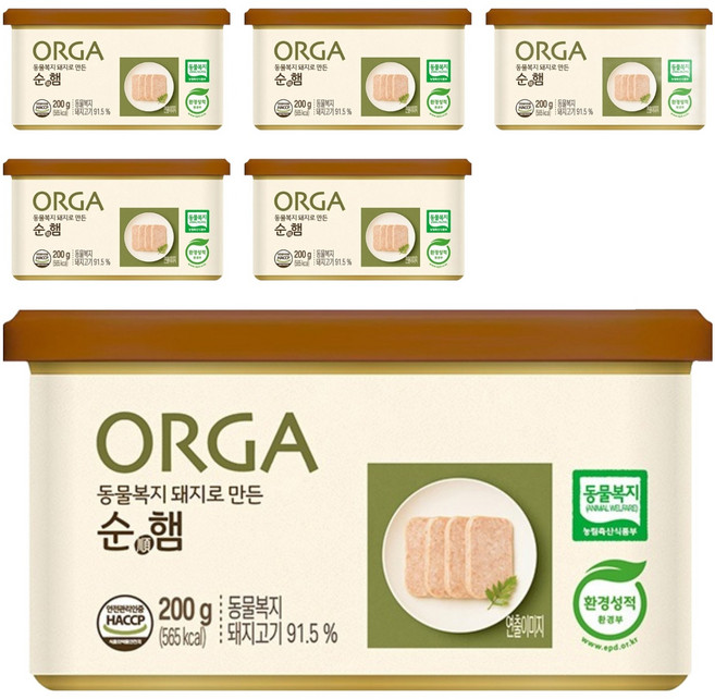 ORGA 動物福利豬純火腿, 200g, 6個