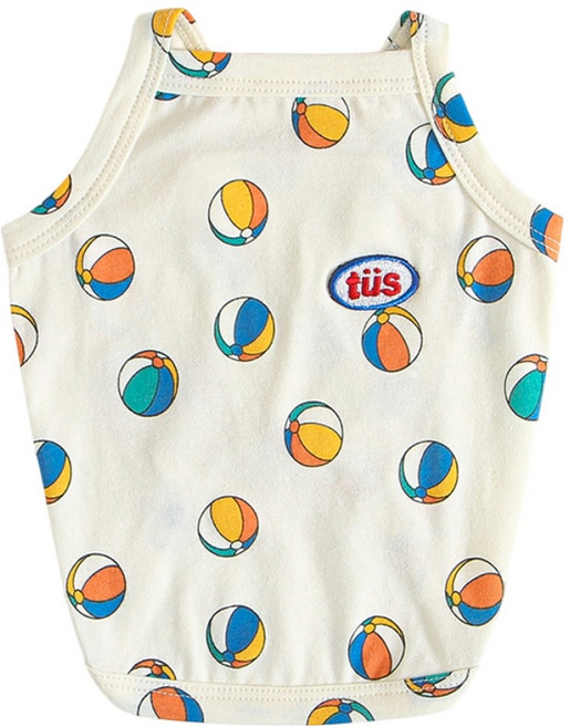 투스투스 강아지 비치볼 나시티 여름옷, 멀티, 1개