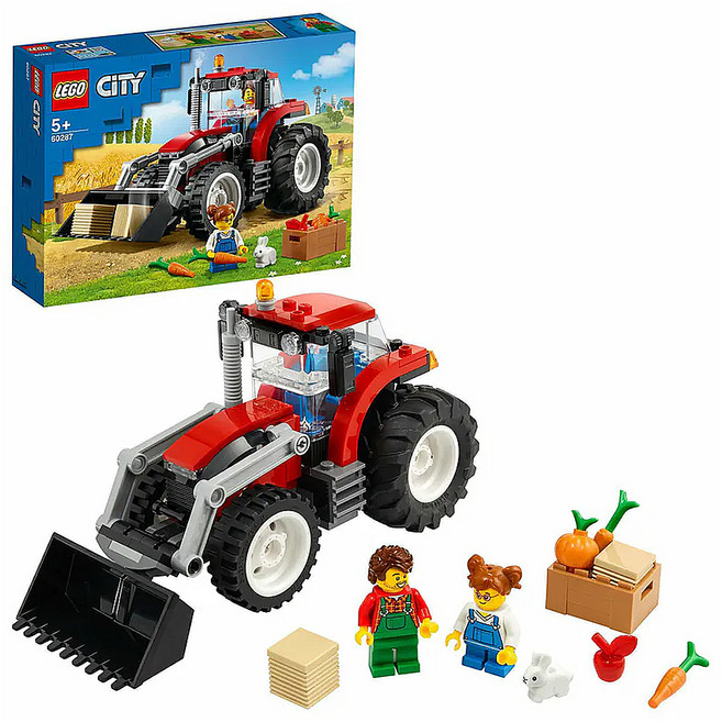 LEGO 60287 City系列 拖拉機, 1盒, 拖拉機 紅色 + 黑色