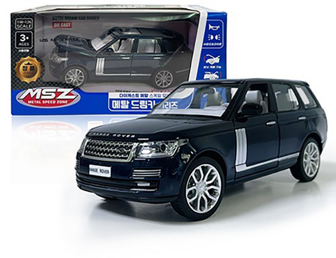 엠에스제트 유앤원 메탈 드림카 시리즈 레인지로버 미니카, 블랙, 1개