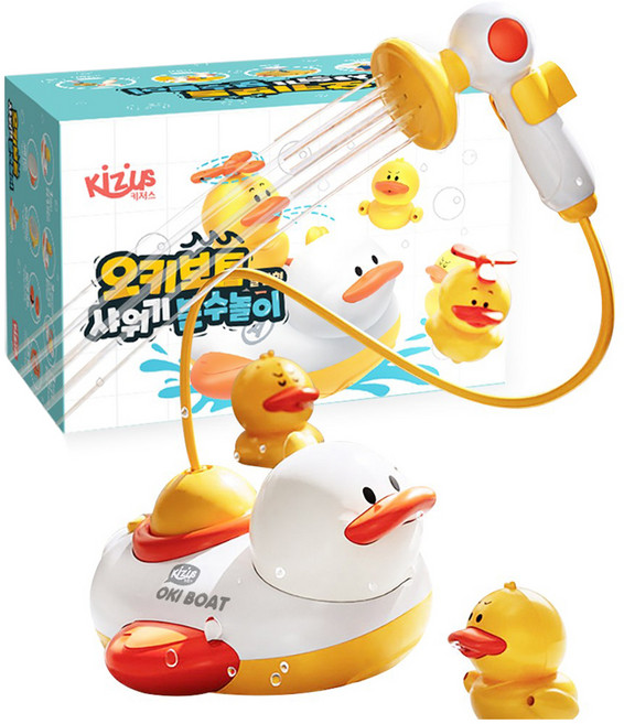 키저스 오키보트 샤워기 분수놀이 목욕놀이완구, 혼합색상, 1세트